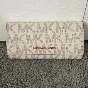 Michael Kors white logo wallet